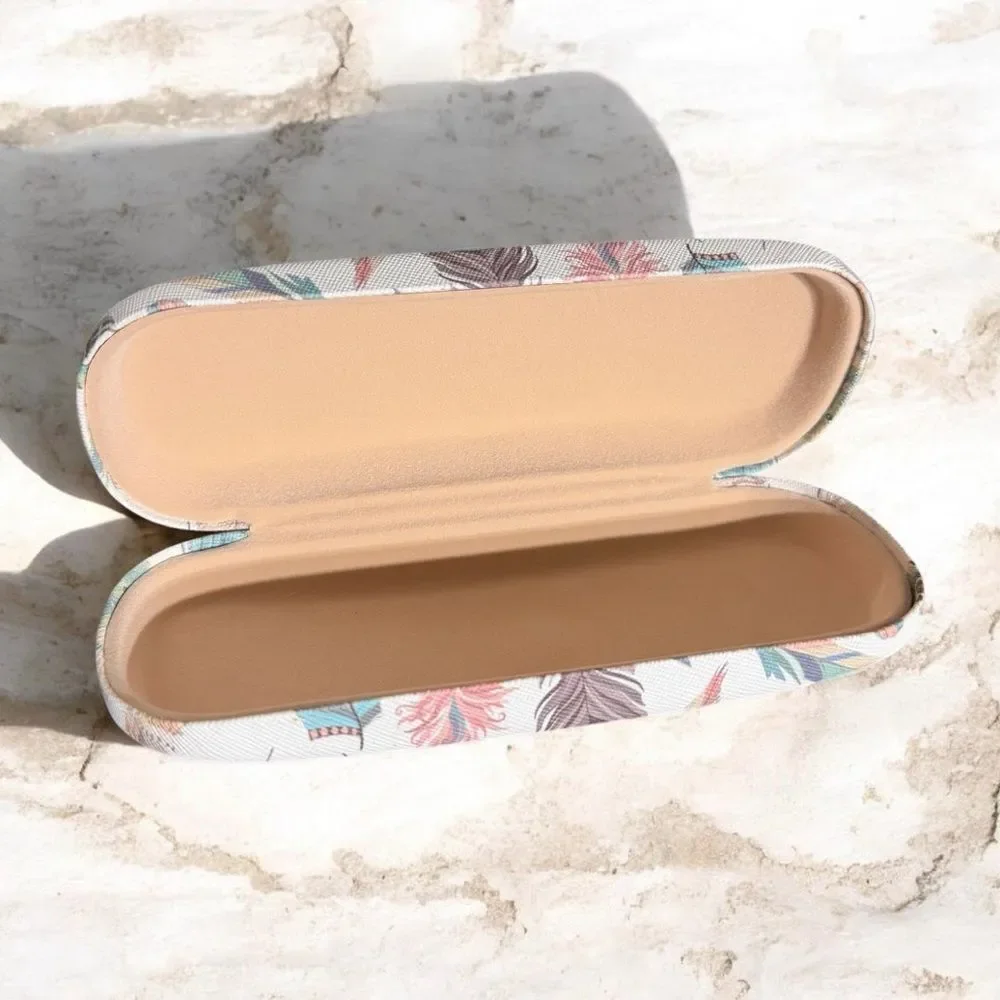 Feather Print Glasses Case - Picture 2 of 3